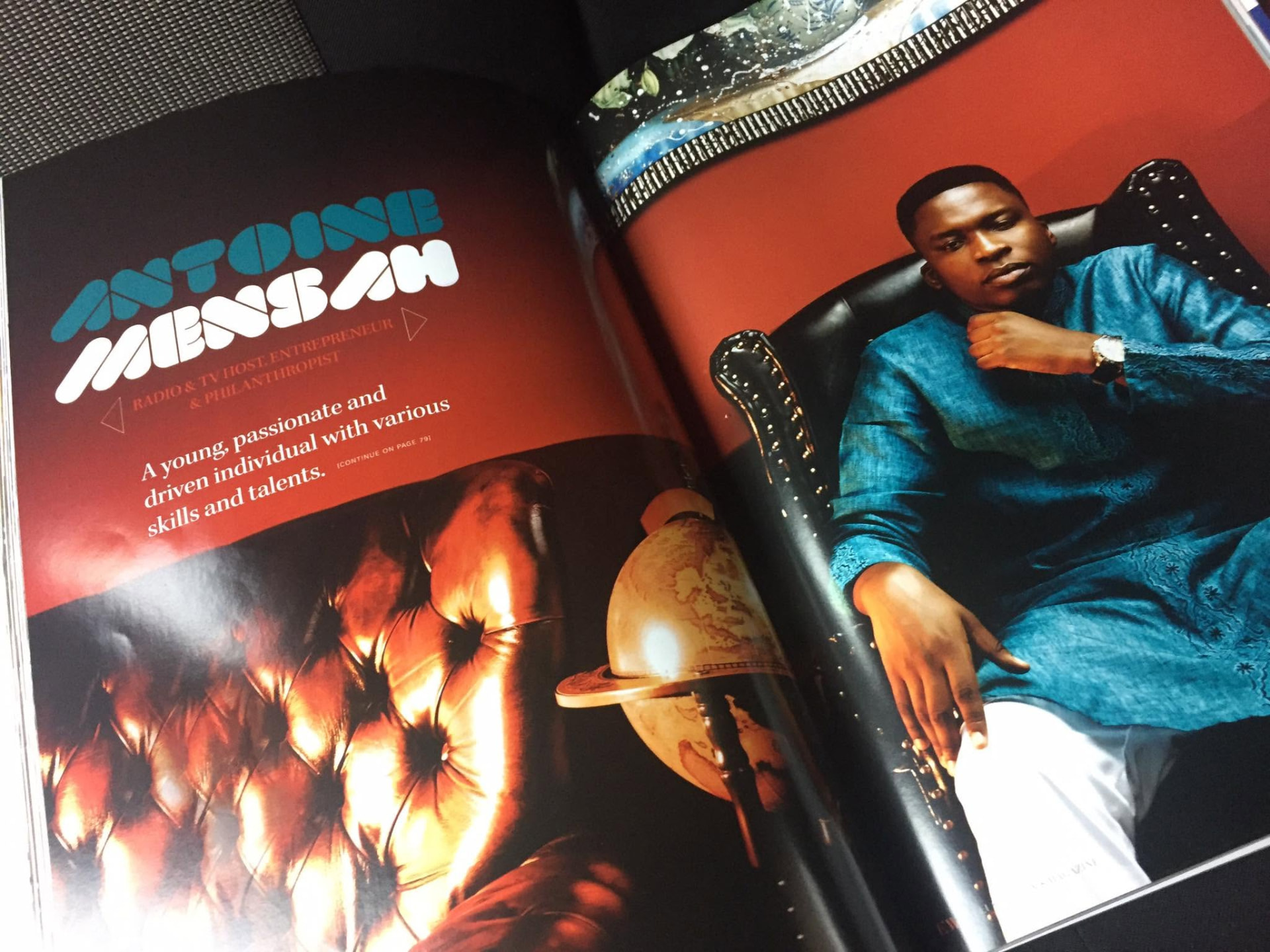 Magazine feature spread — A young, passionate and driven individual