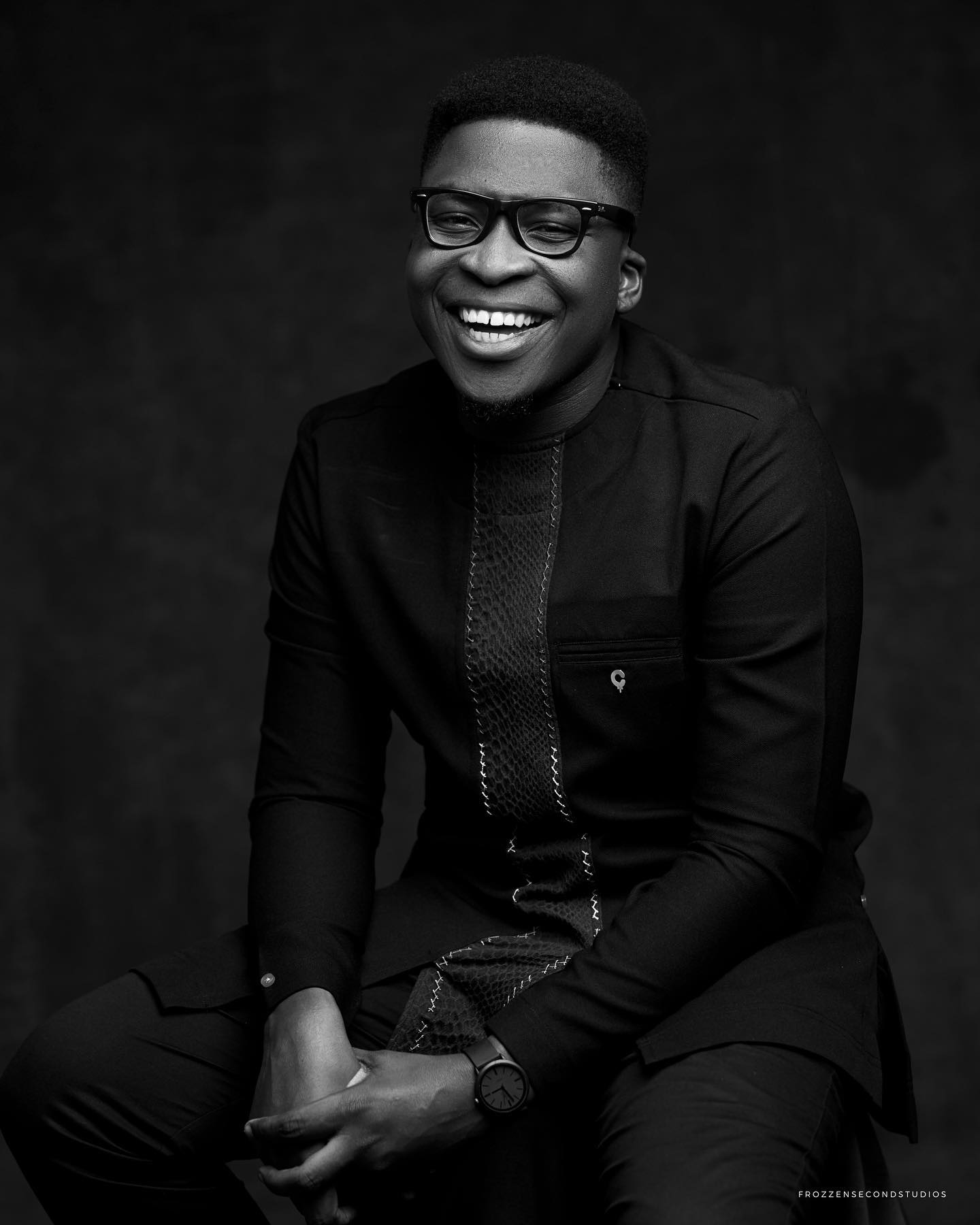Antoine Mensah — black and white studio portrait